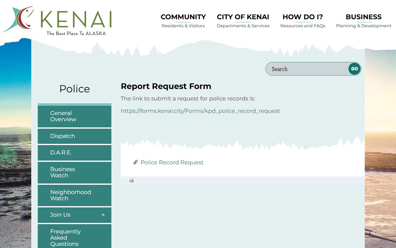 Kenai busted mugshots report request form
