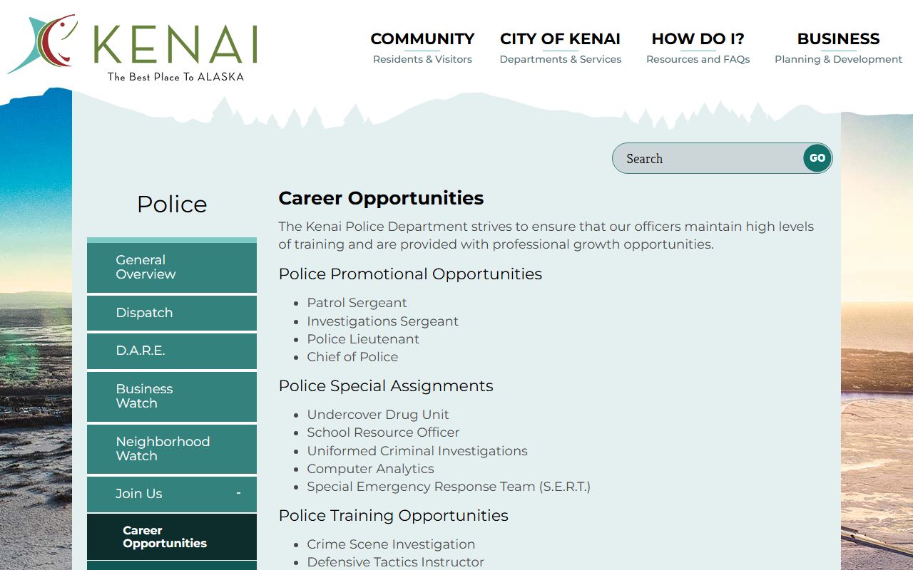 Kenai busted mugshots police department contact page