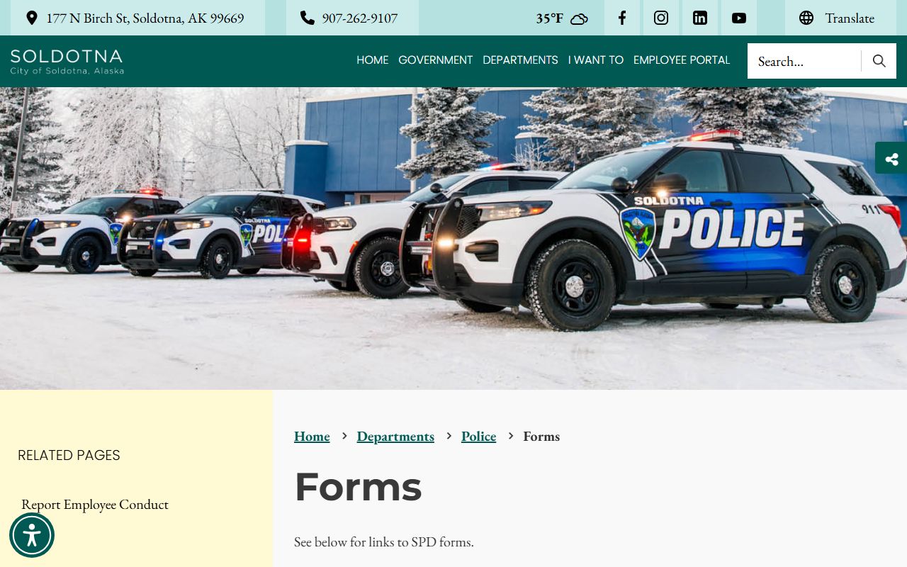 Soldotna busted mugshots police department forms page