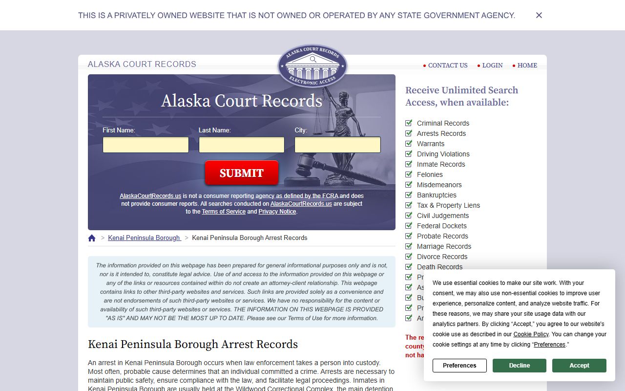 Kenai Peninsula Borough busted mugshots arrest records lookup