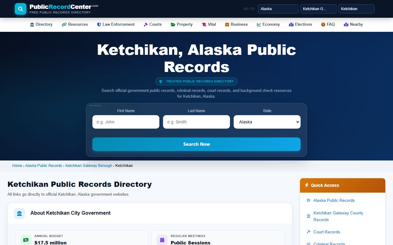 Ketchikan Gateway Borough busted mugshots public records
