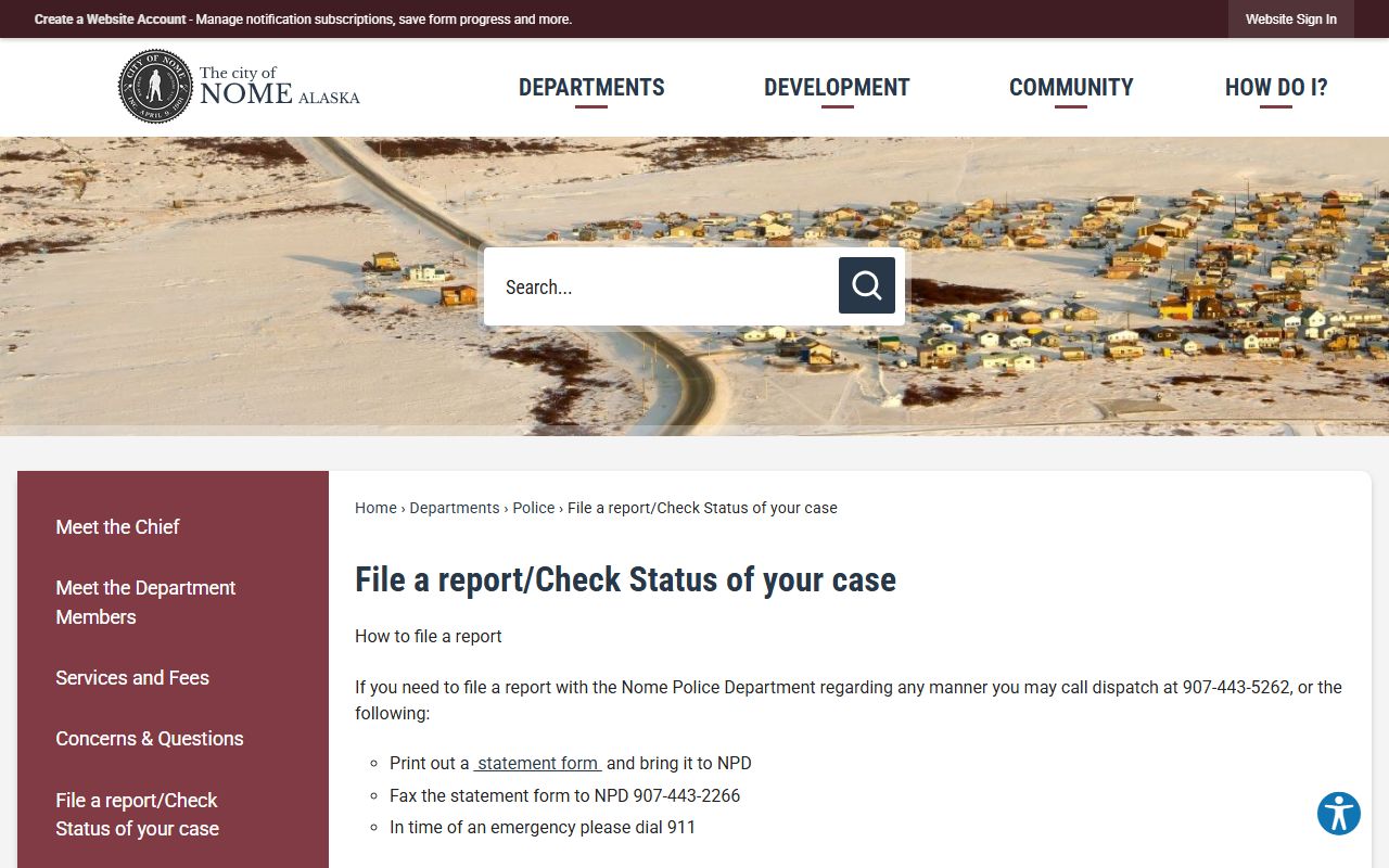 Nome Census Area busted mugshots file a report check case status